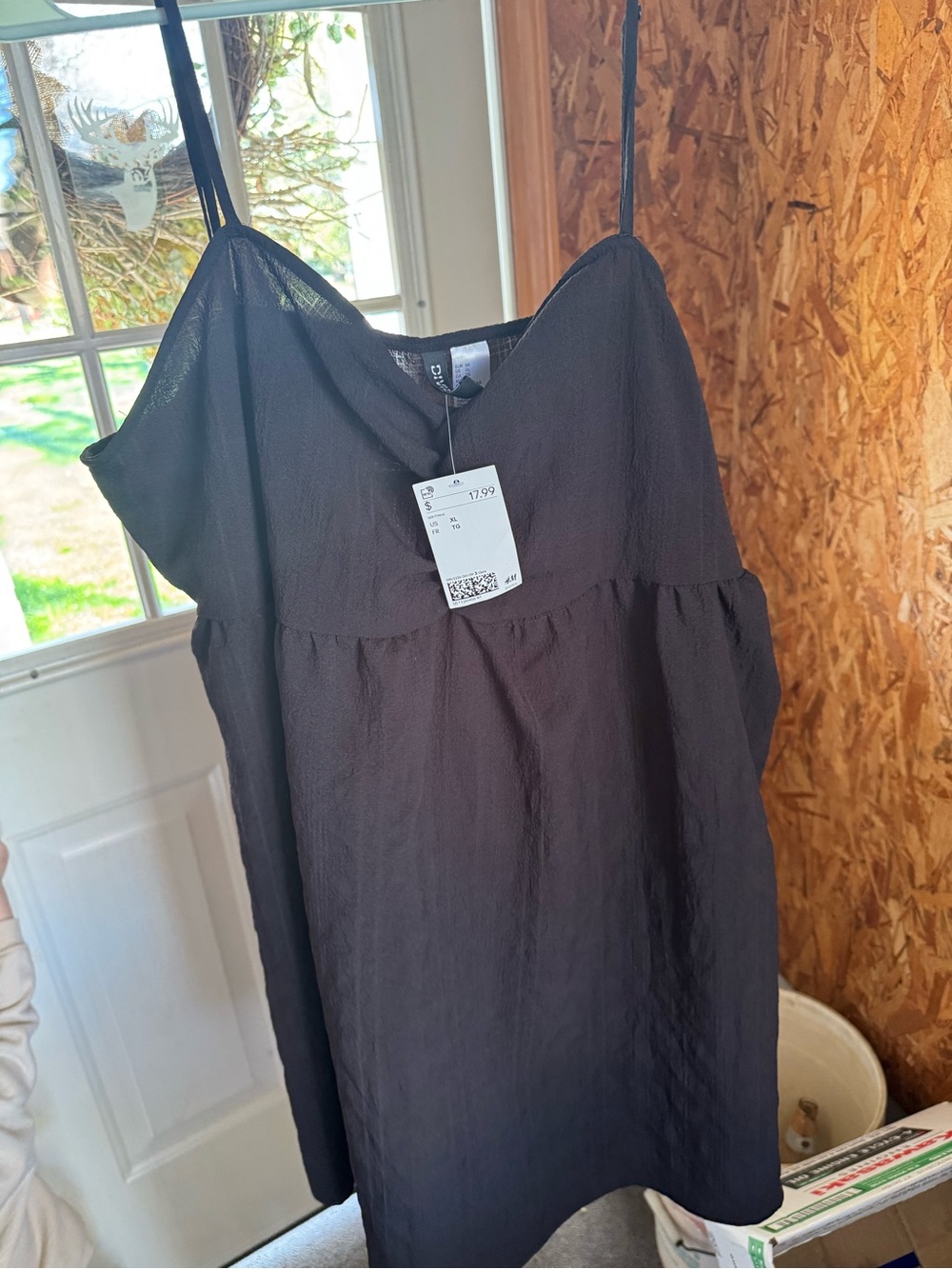 H&M Black Spaghetti Strap Babydoll Dress